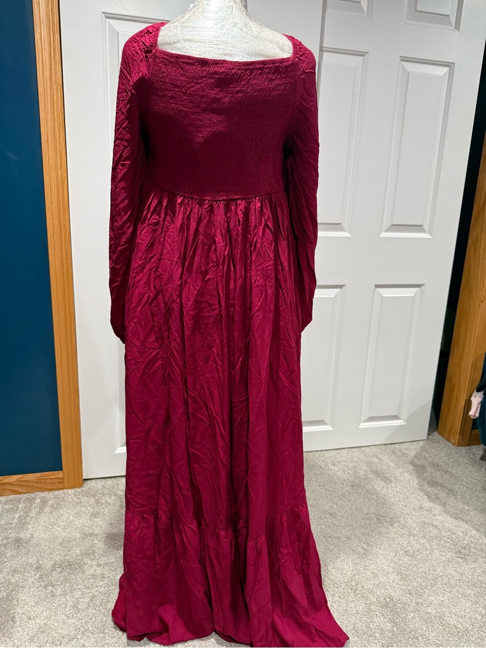 Rusty Raspberry Crochet-Trim Maxi Chemise - Picture 4 of 7